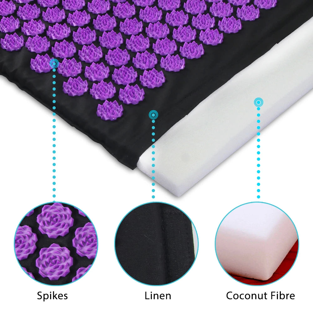 ZenRelief Acupressure Mat – Relaxation & Pain Relief. Acupressure Yoga Mat Kuznetsov Applicator Cushion Sensi Massage Body Needles With Spikes Pillow Foot Massager Fitness Pilates