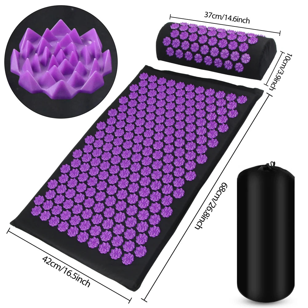 ZenRelief Acupressure Mat – Relaxation & Pain Relief. Acupressure Yoga Mat Kuznetsov Applicator Cushion Sensi Massage Body Needles With Spikes Pillow Foot Massager Fitness Pilates