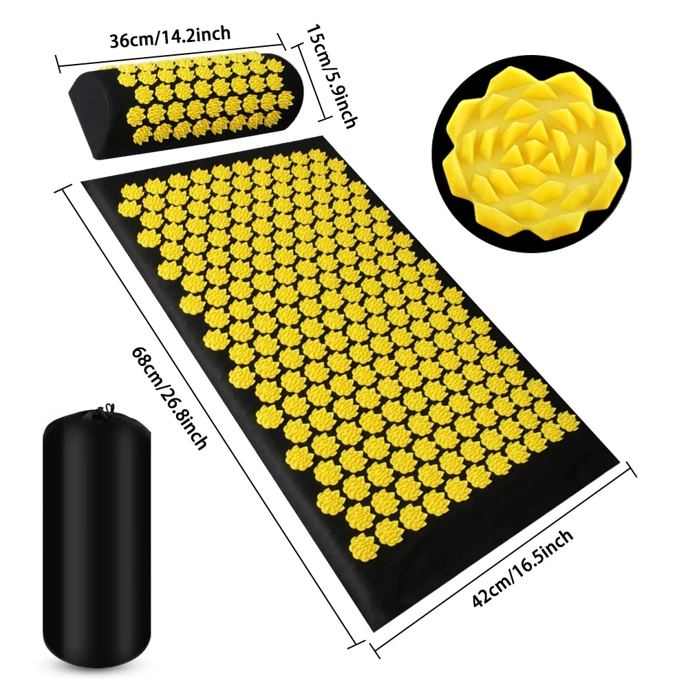 ZenRelief Acupressure Mat – Relaxation & Pain Relief. Acupressure Yoga Mat Kuznetsov Applicator Cushion Sensi Massage Body Needles With Spikes Pillow Foot Massager Fitness Pilates