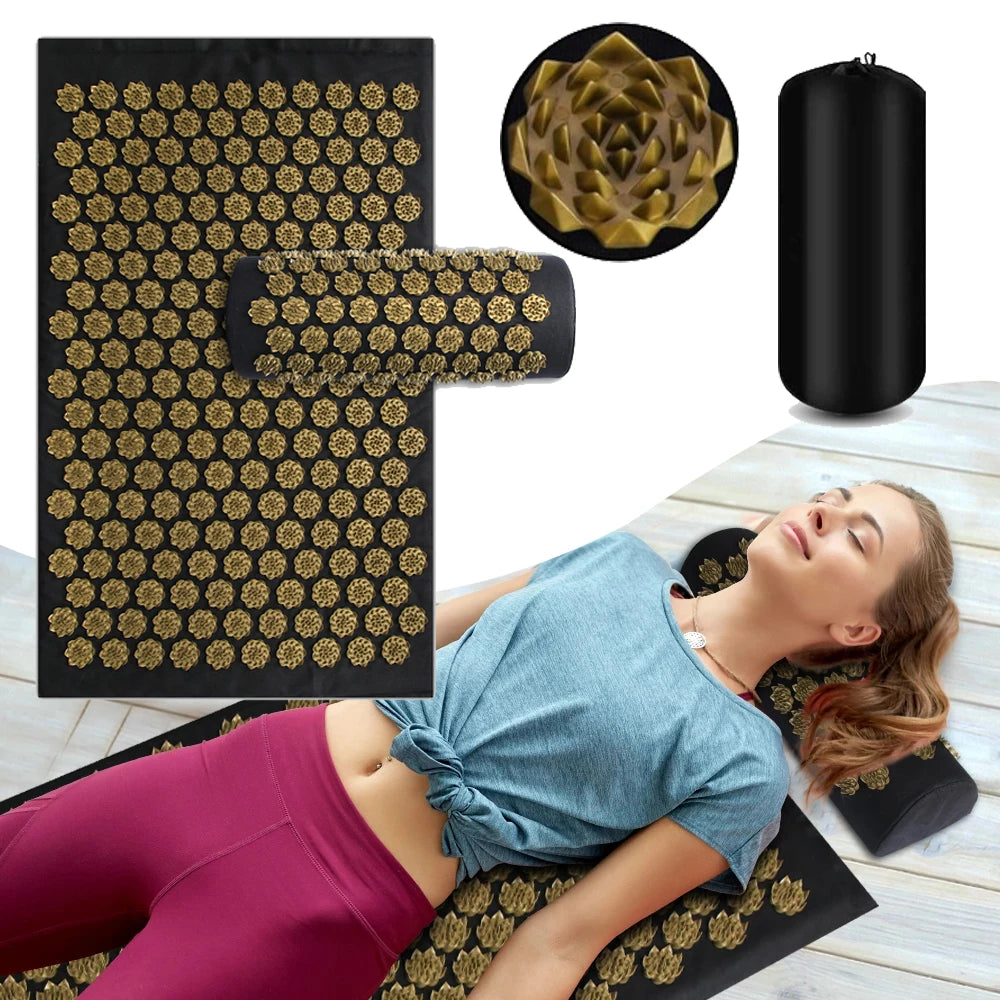 ZenRelief Acupressure Mat – Relaxation & Pain Relief. Acupressure Yoga Mat Kuznetsov Applicator Cushion Sensi Massage Body Needles With Spikes Pillow Foot Massager Fitness Pilates