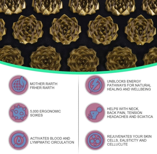 ZenRelief Acupressure Mat – Relaxation & Pain Relief. Acupressure Yoga Mat Kuznetsov Applicator Cushion Sensi Massage Body Needles With Spikes Pillow Foot Massager Fitness Pilates
